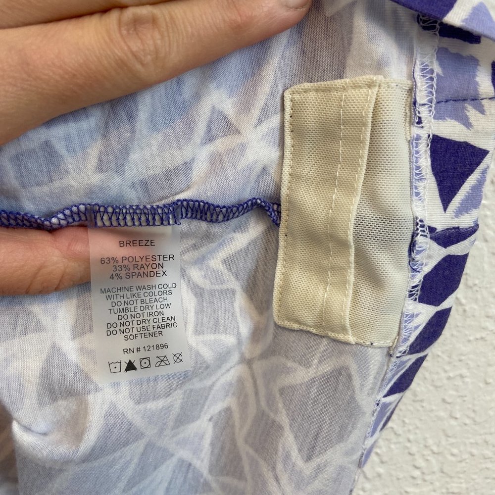 Title Nine Womens Purple White Sleeveless Stretch Cowl Breeze Dress Medium - Picture 7 of 7